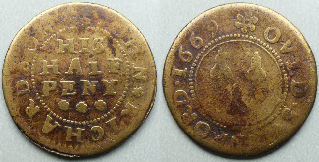 Old Swinford, John Richardson 1669 halfpenny